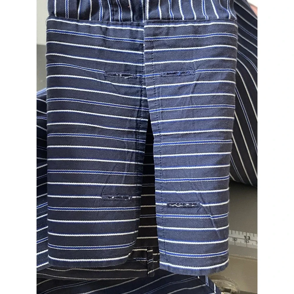 Banana Republic Men Long Sleeve Button Down Stripe Blue&White Dress Shirt Sz.L‎
